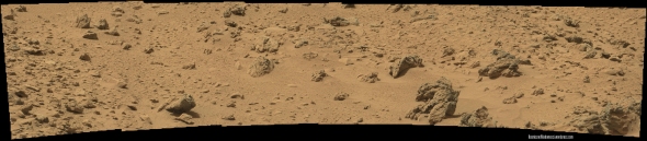MSL Sol 77 Panorama stitched Mars real color